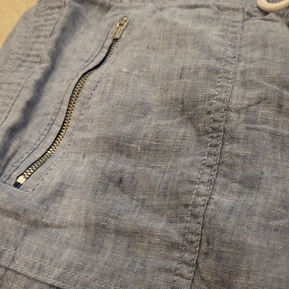 Athleta Cabo 100% Linen Jogger Chambray Blue Size 4 - Picture 11 of 11